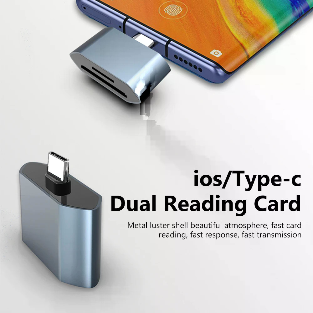เครื่องอ่านการ์ด Type C/Lighting to SD TF อะแดปเตอร์การ์ดหน่วยความจําสําหรับอุปกรณ์เสริมแล็ปท็อปพีซี