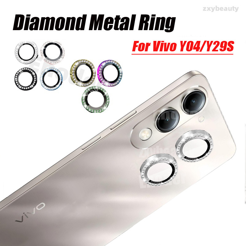 สําหรับ Vivo Y04 Y04S Y29S 2025 4G 5G เลนส์กล้องเพชรโลหะกระจกป้องกันสําหรับ VivoY04 VivoY29S VivoY04