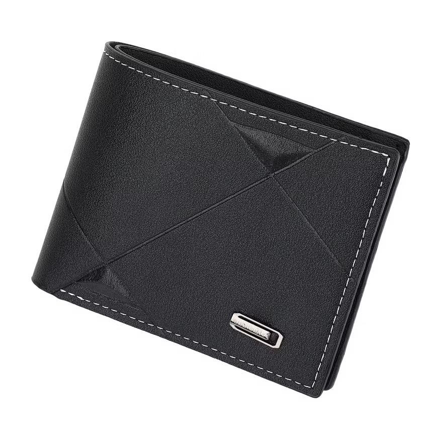 1 Step PREMIUM LEATHER MENS FOLDING WALLET SMALL SHORT THIN CARD SLOT COOL GUYS D046