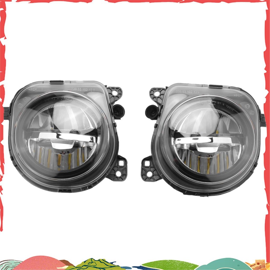 2 ชิ้นไฟ LED ไฟตัดหมอกหน้ารถยนต์ LED พร้อมไฟ LED 63177311293 63177311294 As Shown อุปกรณ์ตกแต่งรถยนต