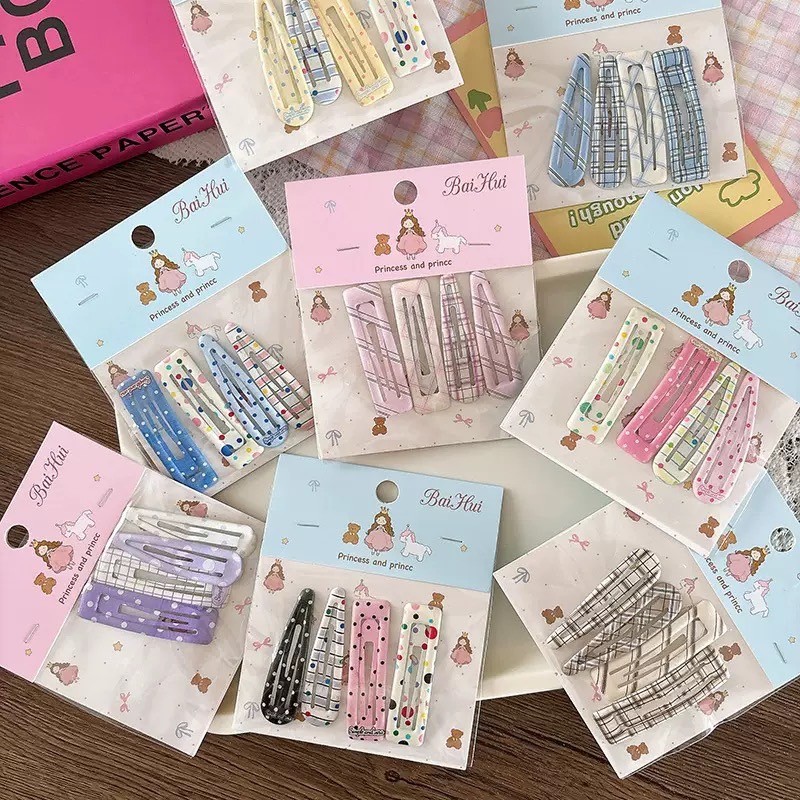 PRETTY BABY กิ๊บติดผมเด็ก กิ๊บแพ็ค 4 ชิ้น สไตล์เกาหลี สำหรับเด็ก (1707)