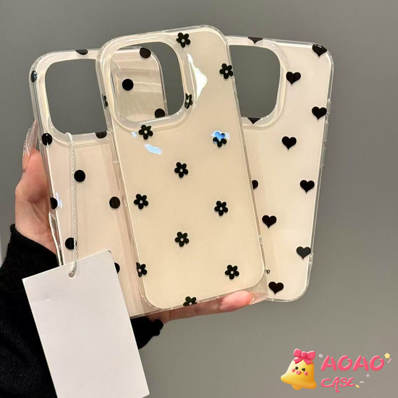 เคสไอโฟน 11 สำหรับ iPhone 16 15 13 11 14 12 Pro Max 16 Plus 14 Plus 15 Plus ดอกไม้หวานสดรักความหรูหราใหม่ IMD ปก