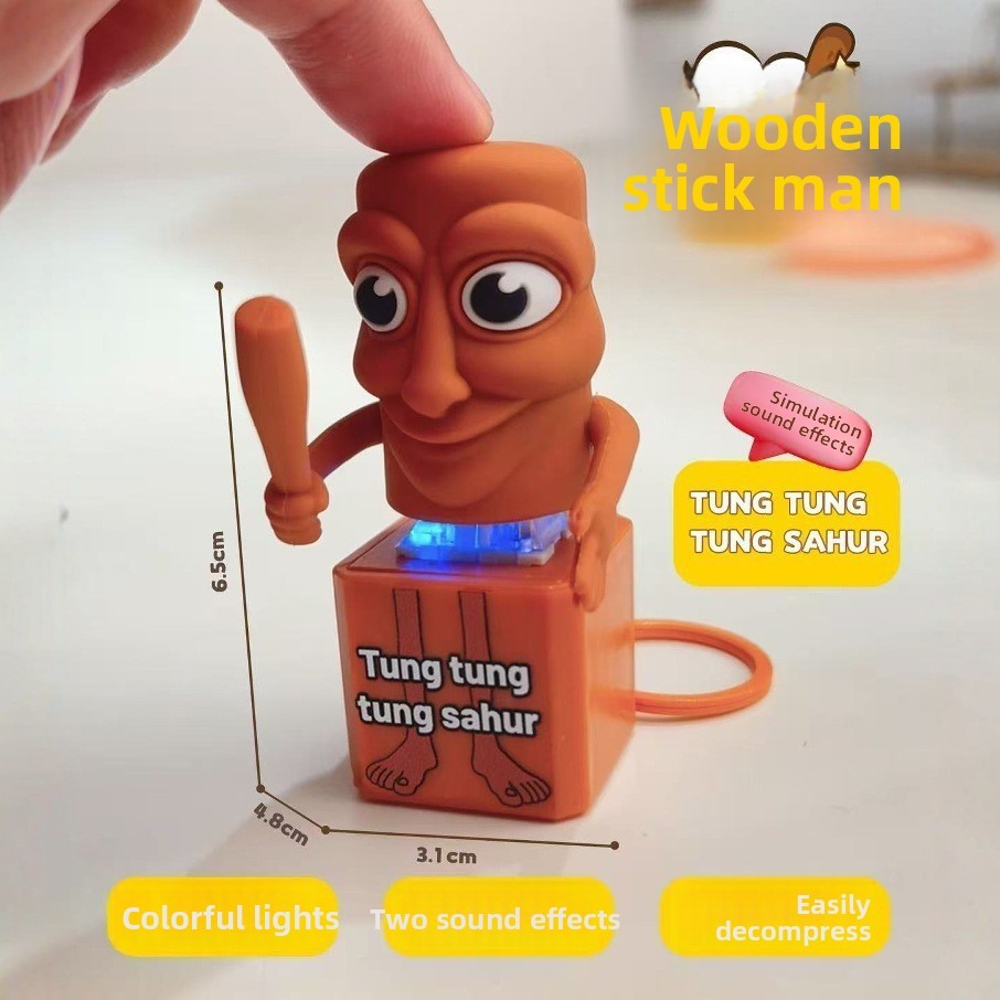พวงกุญแจ LED Talking Stickman | Shanhaijing Fidget Toy Stress Relief Jointed Figure