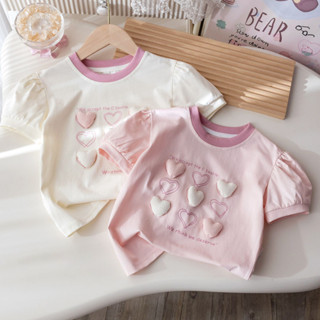 เสื้อยืดแขนสั้นสำหรับเด็กผู้หญิงและทารก ทำจากฝ้ายบริสุทธิ์ ม…