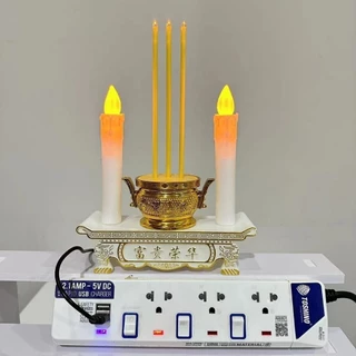 ชุดธูปเทียนไหว้เจ้าled กระถางธูปไฟฟ้า การใช้ปลั๊กไฟและอินเทอร์เฟซ USB ความยาวสายไฟ 1.5 เมตร
