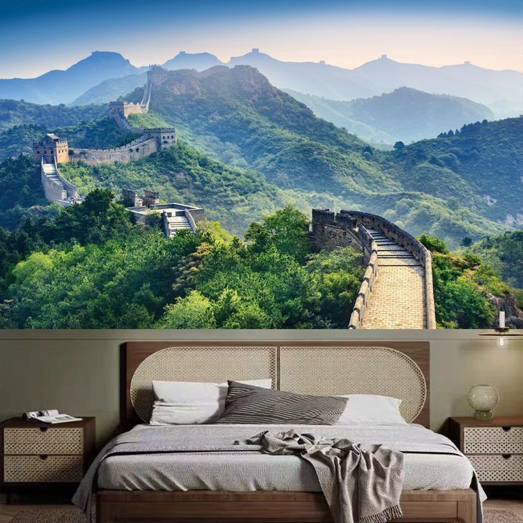 ภูมิทัศน์ภูมิทัศน์ขนาดใหญ่ผนังผ้าพื้นหลังผ้านอร์ดิกข้างเตียงห้องนอนห้องนั่งเล่นตกแต่งพรมพรมบล็อกพรม - รูปที่ 2