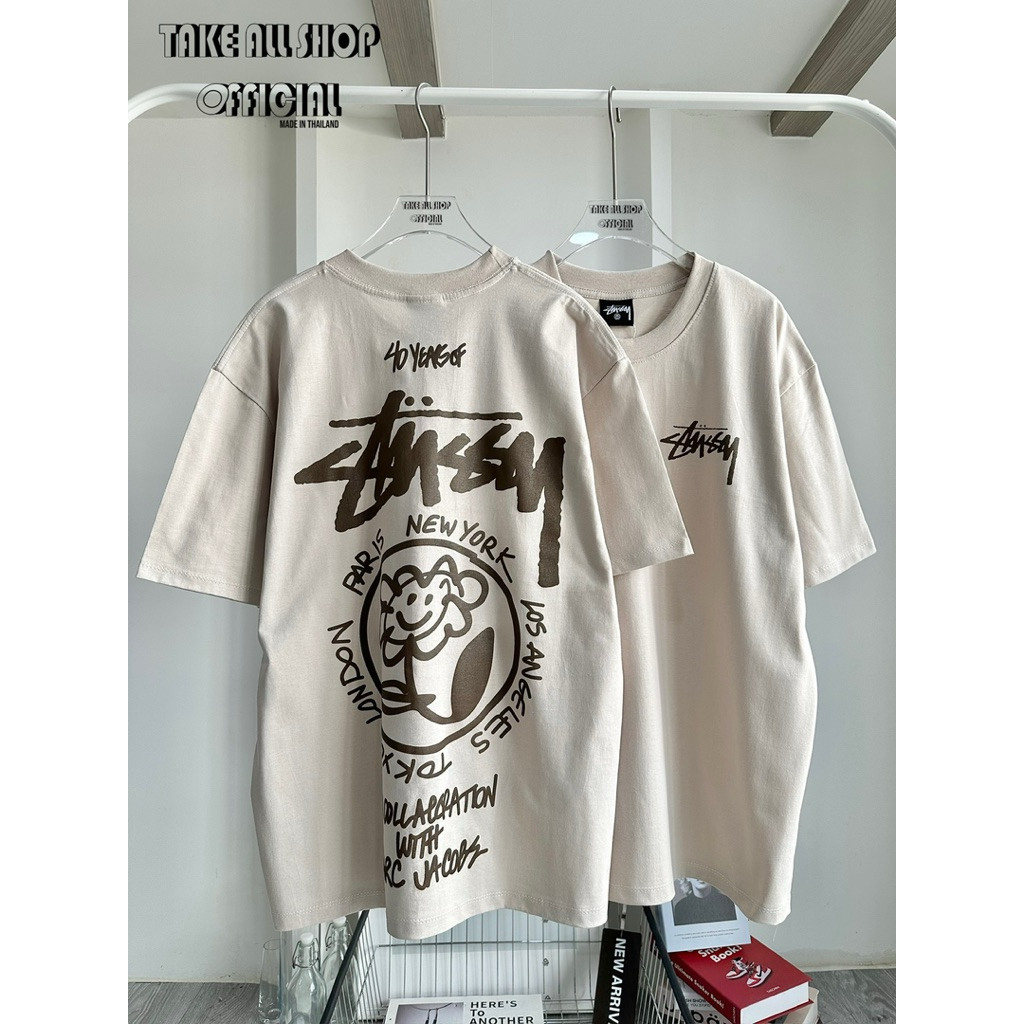 เสื้อยืดโลโก้ลายดอกไม้ คอกลม ไซส์ S – 5XL สีดํา/ขาว ผ้าฝ้าย 100% ชุดลําลอง ราคา ถูกที่สุด ดีลบีเคเค แกลเลอรีภาพที่ 3