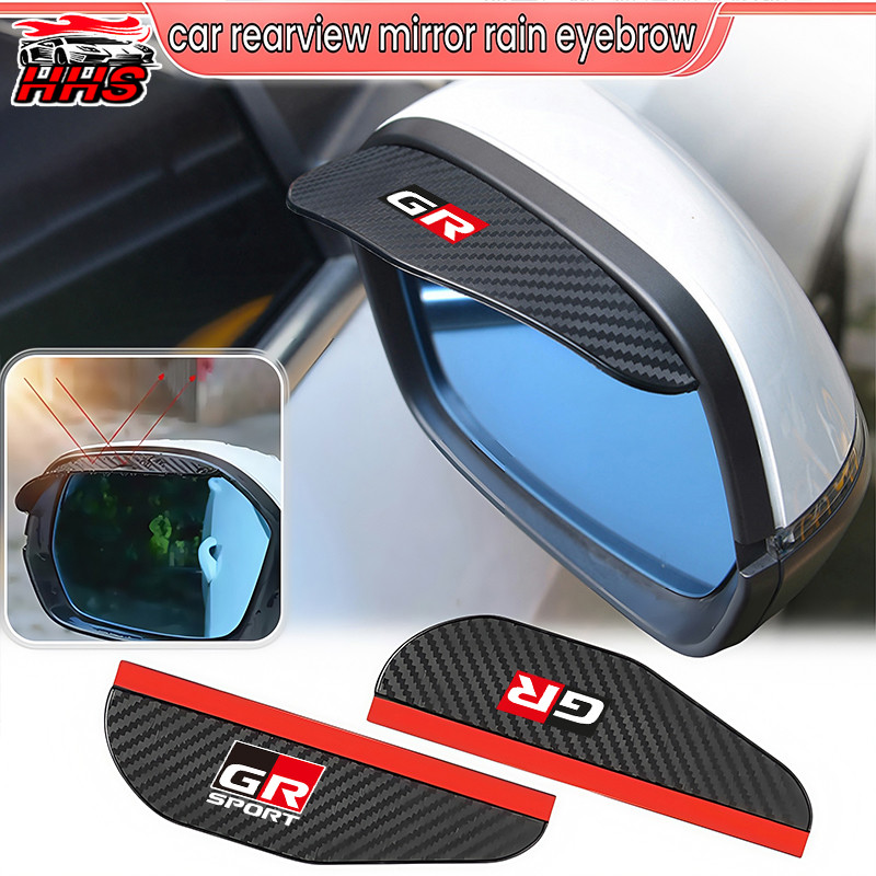 Toyota GR 2 ชิ้นกระจกมองหลังรถยนต์ Rain Eyebrow Visor คาร์บอนไฟเบอร์ Sun Visor Rain Cover รถอุปกรณ์เ
