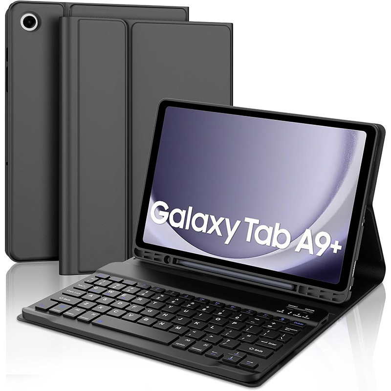 เคสคีย์บอร์ดสําหรับ Samsung Galaxy Tab A9 Plus / A9+ 11 นิ้ว 2023 – คีย์บอร์ดแม่เหล็กแบบถอดได้, เคสแบบบางพร้อมที่วางปากกา S, นอนอัตโนมัติ/Wake – โปรปัง