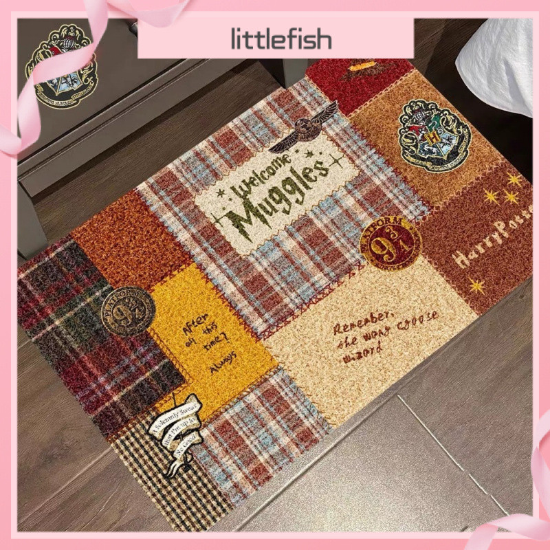 [Littlefish] พรมปูพื้นในครัวเรือน Harry Potter ขูดโคลนถูดิน Easy-to-Care Silk Circle พรมปูพื้นในครัวเรือนเข้าประตูทนต่อการสึกหรอ