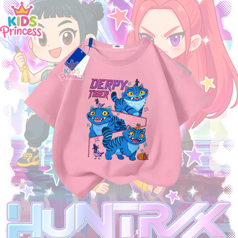 COD (จัดส่งตลอด 24 ชั่วโมง) Kpop Demon Hunters ผ้าฝ้าย 100% เสื้อเชิ้ต 90-150CM N189