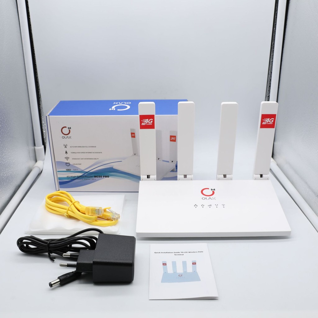 OLAX MC50 PRO多网口CPE4天线wifi6智能插卡路由器type c