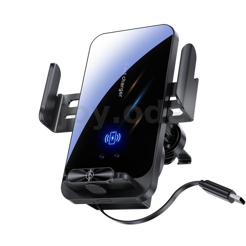 SD06 66W Fast Magnetic Wireless Car Charger Holderในตัว70ซม.Retractableสาย15Wไร้สายชาร์จเซ็นเซอร์อิน