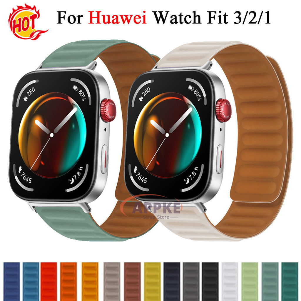 สายรัดแม่เหล็กสําหรับ huawei Watch fit 3 Sports band สําหรับ huawei fit 2 Soft Correa สร้อยข้อมือสําหรับ huawei fit 20 มม.ความกว้าง