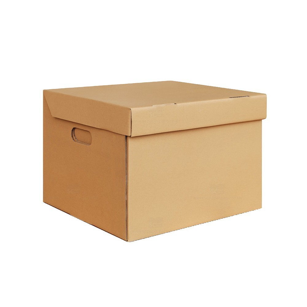 กล่องเอกสาร 3 ชั้น ฝาในตัว 36.50x42.00x30.00cm (5 แฟ้ม) (แพ็ค 5)