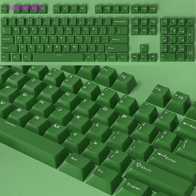 Vhdd 126 ชิ้น DIY คีย์บอร์ด Keycaps ชุด Backlit สีเดียว PBT สีชมพูสีขาวหมวกสําหรับ 61/87/104 คีย์ Cherry MX Keycap TH