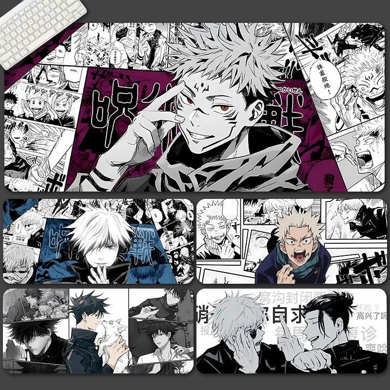 แผ่นรองเมาส์ Jujutsu Kaisen ญี่ปุ่นมังงะ Satoru Gojo Yuji Itadori Ryomen Sukuna ขนาดใหญ่พิเศษหนาแป้นพิมพ์คอมพิวเตอร์แผ่นรองโต๊ะแผ่นรองโต๊ะแผ่นรองโต๊ะโต๊ะนักเรียนตกแต่ง (XCDR)