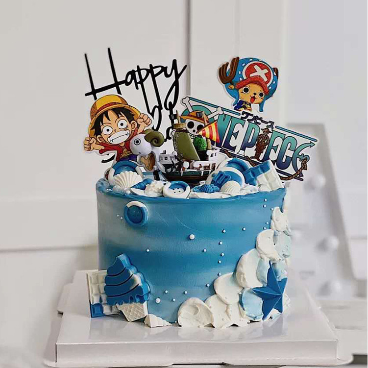 เครื่องประดับตกแต่งเค้กธีมการ์ตูน Pirate King Luffy