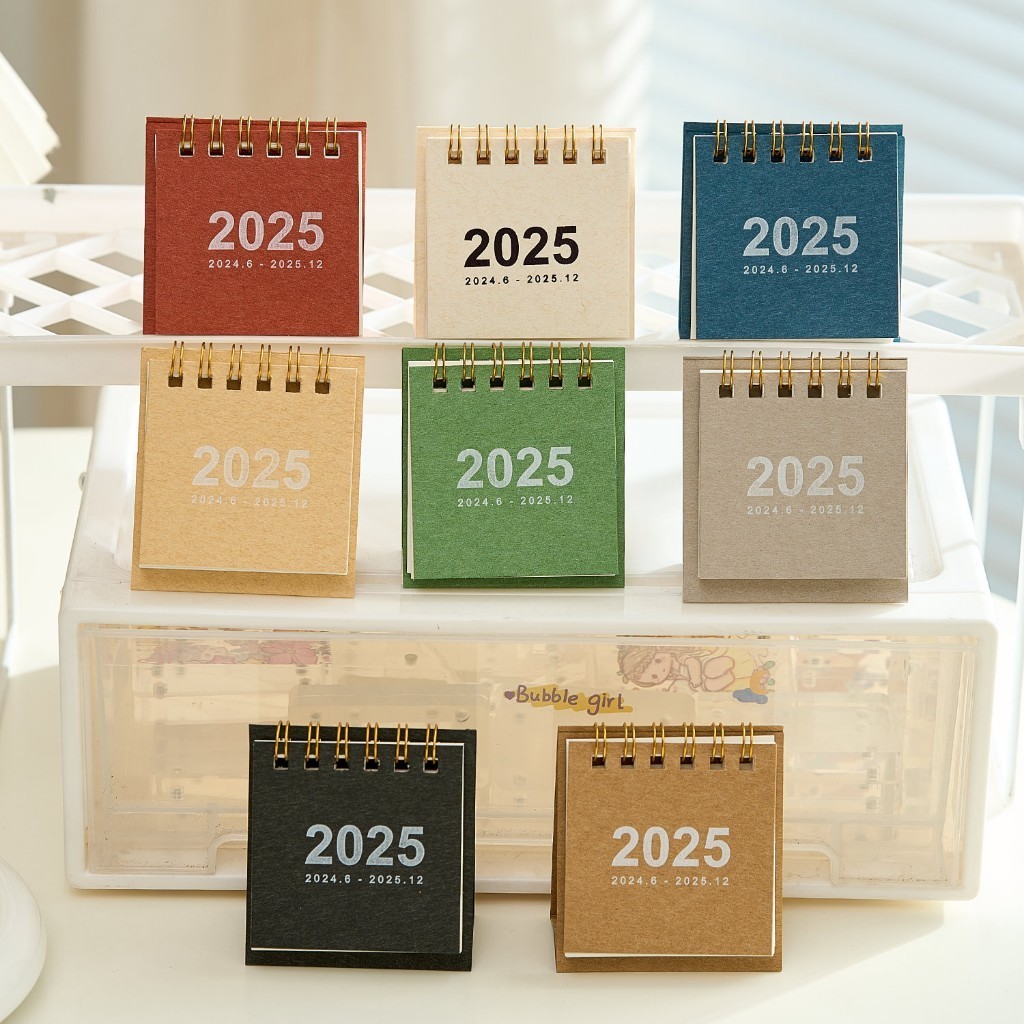 อนุญาต 2025 มินิปฏิทินน่ารักสก์ท็อป สมุดบันทึก ปฏิทินหนังสือวางแผนของขวัญโรงเรียนสํานักงานอุปทาน