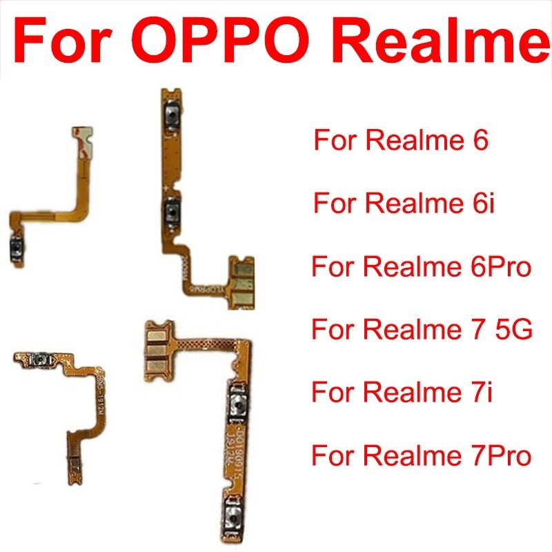 Power Volume Flex Cable สําหรับ Oppo Realme 6 6i 6Pro 7 7i 7Pro 5G RMX2111 ปริมาณด้านข้างปุ่ม Flex R