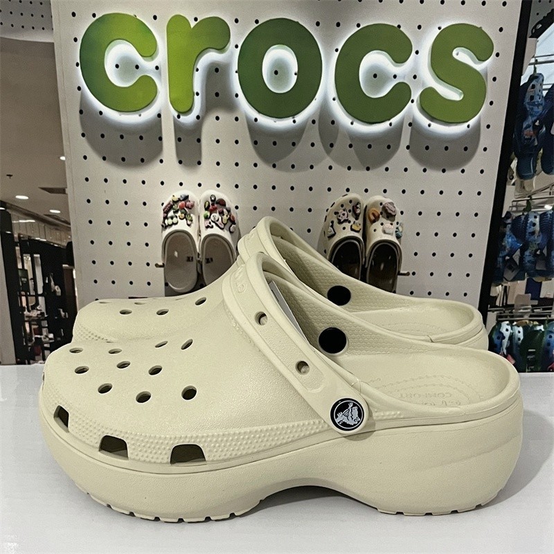 CROCS จระเข้ ผู้หญิงรองเท้าส้นเตารีดวินเทจ #206750