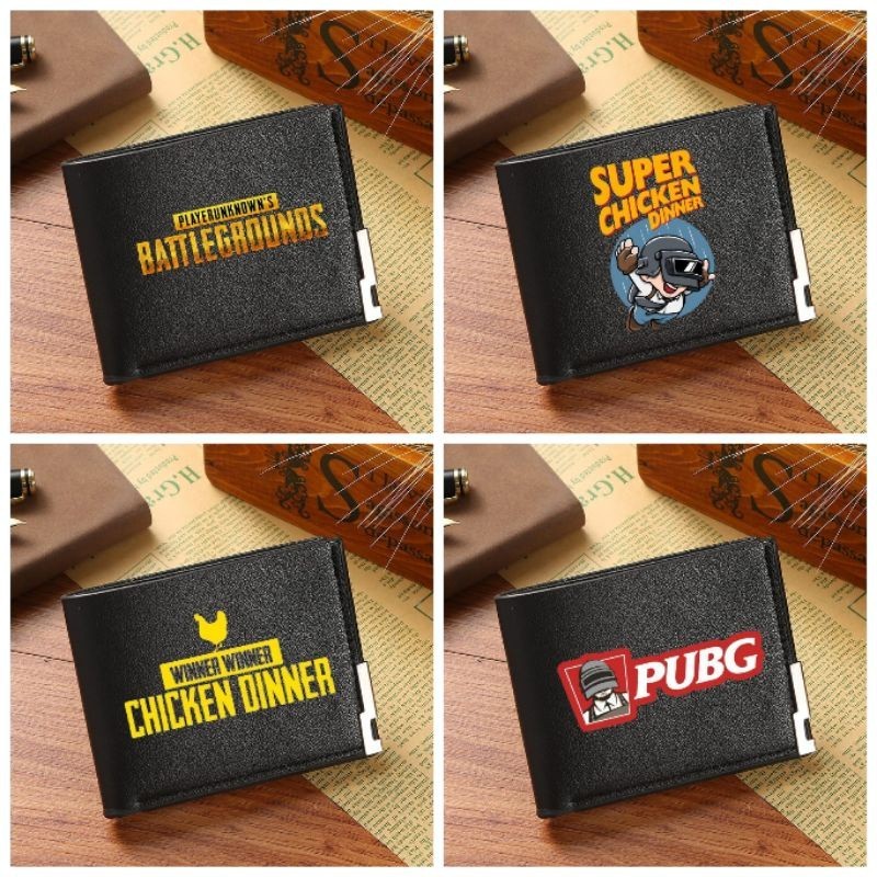 Pubg game กระเป๋าสตางค์นําเข้า/กระเป๋าสตางค์พับหนังสีดําสําหรับผู้ใหญ่