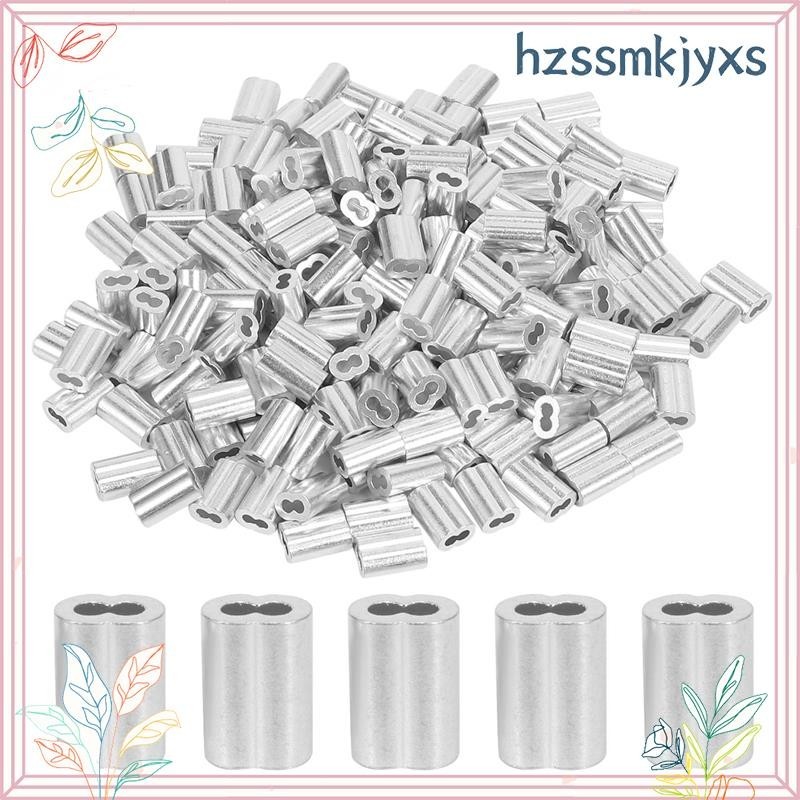 200pcs 1/16 นิ้วชุดปลอกโลหะอลูมิเนียม Crimping Loop สําหรับเชือกลวด hzsmkjyxs.th