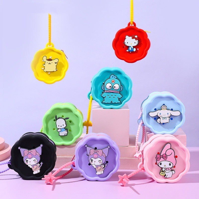 ⚡ น่ารัก กระเป๋าใส่เหรียญซิลิโคน ลายการ์ตูน งานสวย ก้นหนา สามารถใส่เคส Air pod และ ตลับคอนแทคเลนส์ได