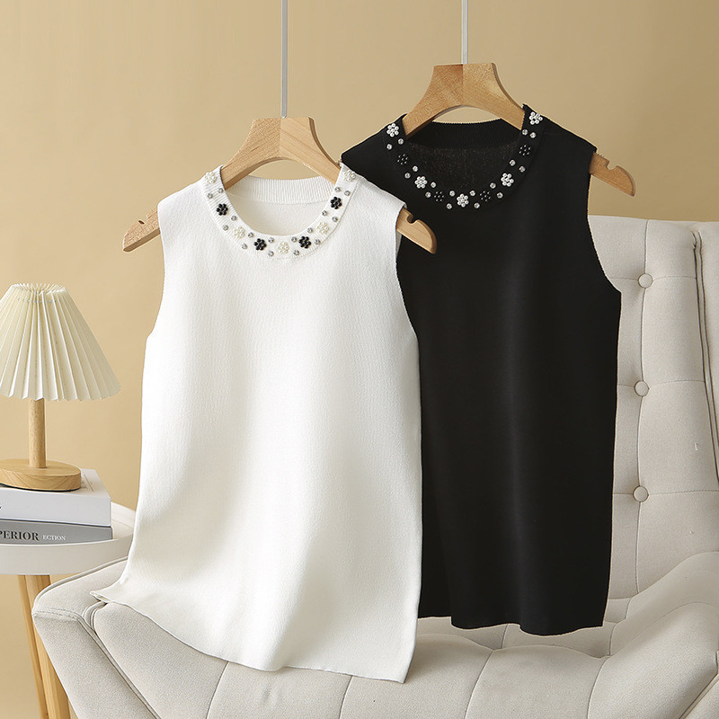 Beaded Camisole สไตล์ใหม่ด้านในแฟชั่น Bottoming เสื้อ All-Match Top ราคา ถูกที่สุด ดีลบีเคเค