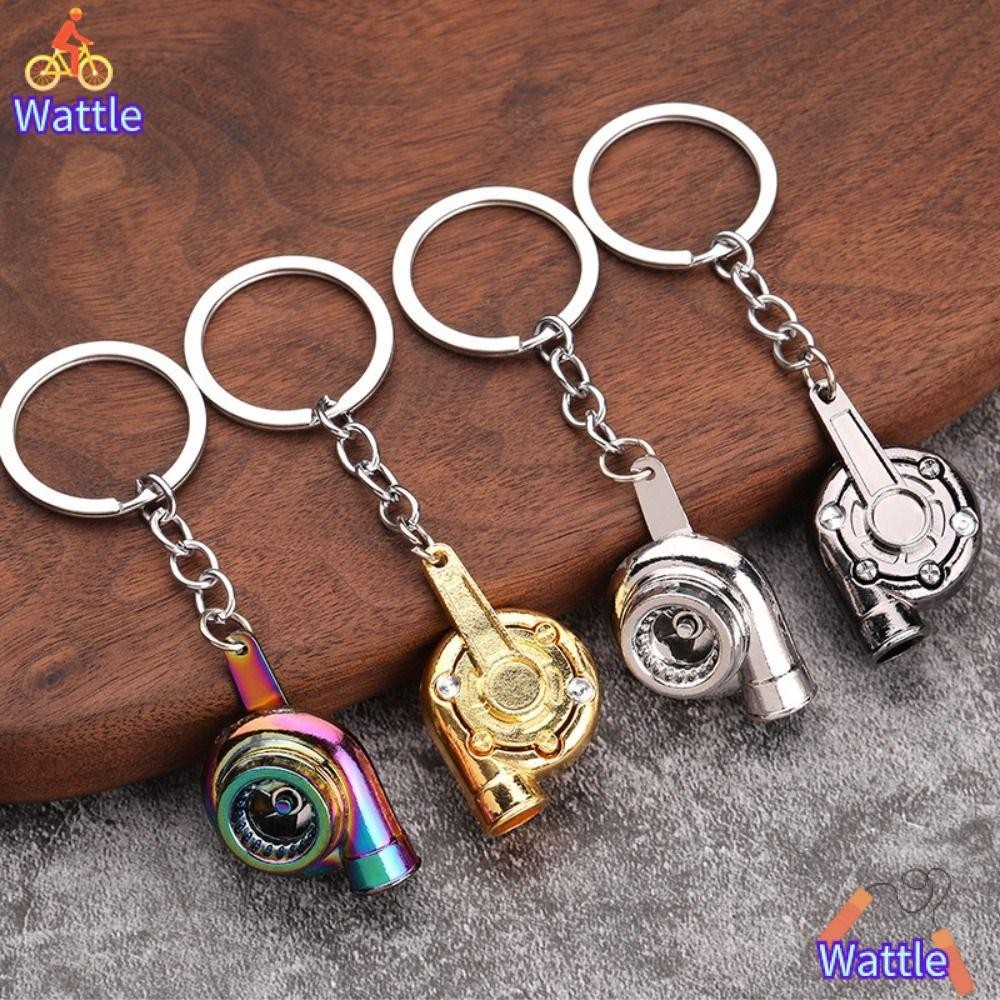 Wattle Turbo Turbocharger Key Chain, Auto Part Gift Spinning Turbine Key Pendant, Creative Alloy Car Key Decorative Car