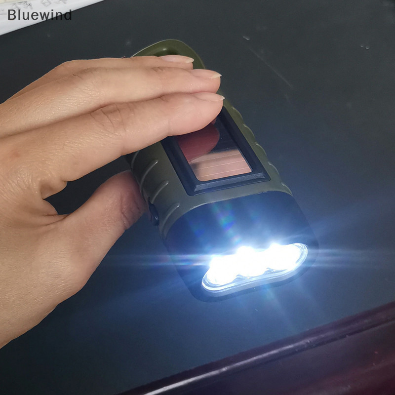 Bluewind ไฟฉาย LED Hand Crank พลังงานแสงอาทิตย์ชาร์จ Survival Gear Self Powered ชาร์จไฟฉาย Dynamo สําหรับตกปลา Boag เดินป่าใหม่