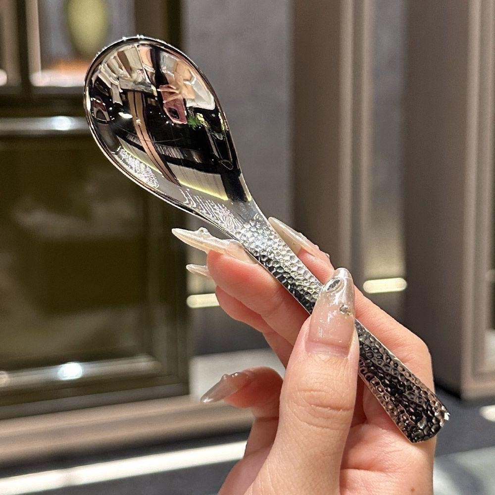 ช้อนซุป จูโอนี่, ช้อนลึกขัดกระจกสแตนเลส, เครื่องใช้บนโต๊ะอาหารในครัวในบ้านที่สร้างสรรค์ - รูปที่ 2