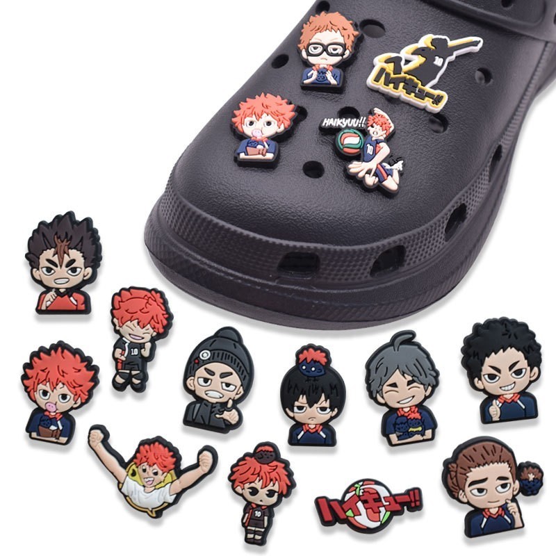 การ์ตูน Haikyuu Jibbitz สําหรับ Crocs Haikyuu สินค้า Jibbits Charm อะนิเมะ Jibitz Crocks รองเท้าผู้หญิงอุปกรณ์เสริม Kageyama รองเท้า Charms Pin ตกแต่ง