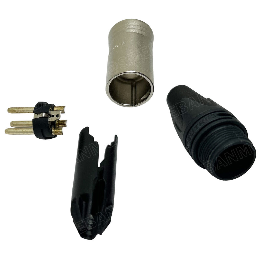 [ 1ชิ้น ] NC3MXX Neutrik XLR Cannon 3P Audio Connector ต่อสาย Male ตัวผู้ต่อสาย แคนนอนผู้ สำหรับเข้าสาย ตัวผู้ นิวทริ...