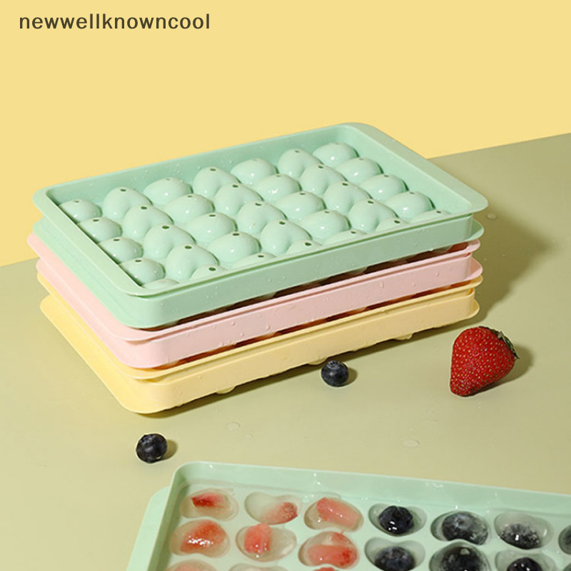 ใหม่wellknowncool 35 หลุมซิลิโคน Ice Cube แม่พิมพ์รูปหัวใจถาดน้ําแข็งแช่แข็ง Ice Mould กล่องน้ําแข็งพร้อมฝาปิดเครื่องมือห้องครัวอุปกรณ์เสริม AAD