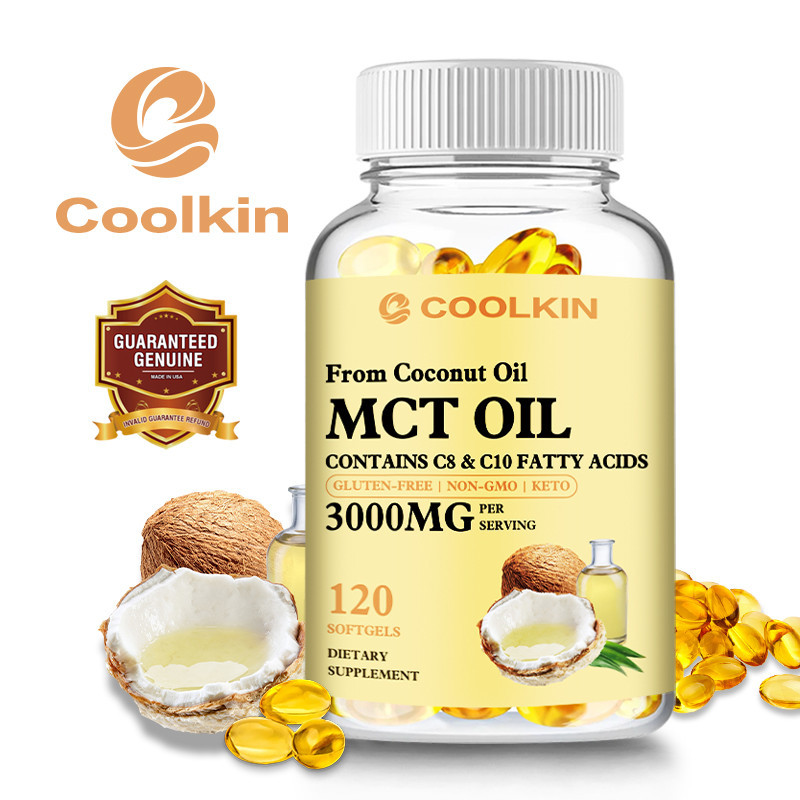 Coolkin MCT OIL with C8 และ C10 Fatty Acids, 3000 มก. สําหรับสมองและลดน้ําหนัก - ไม่ใช่จีเอ็มโอ