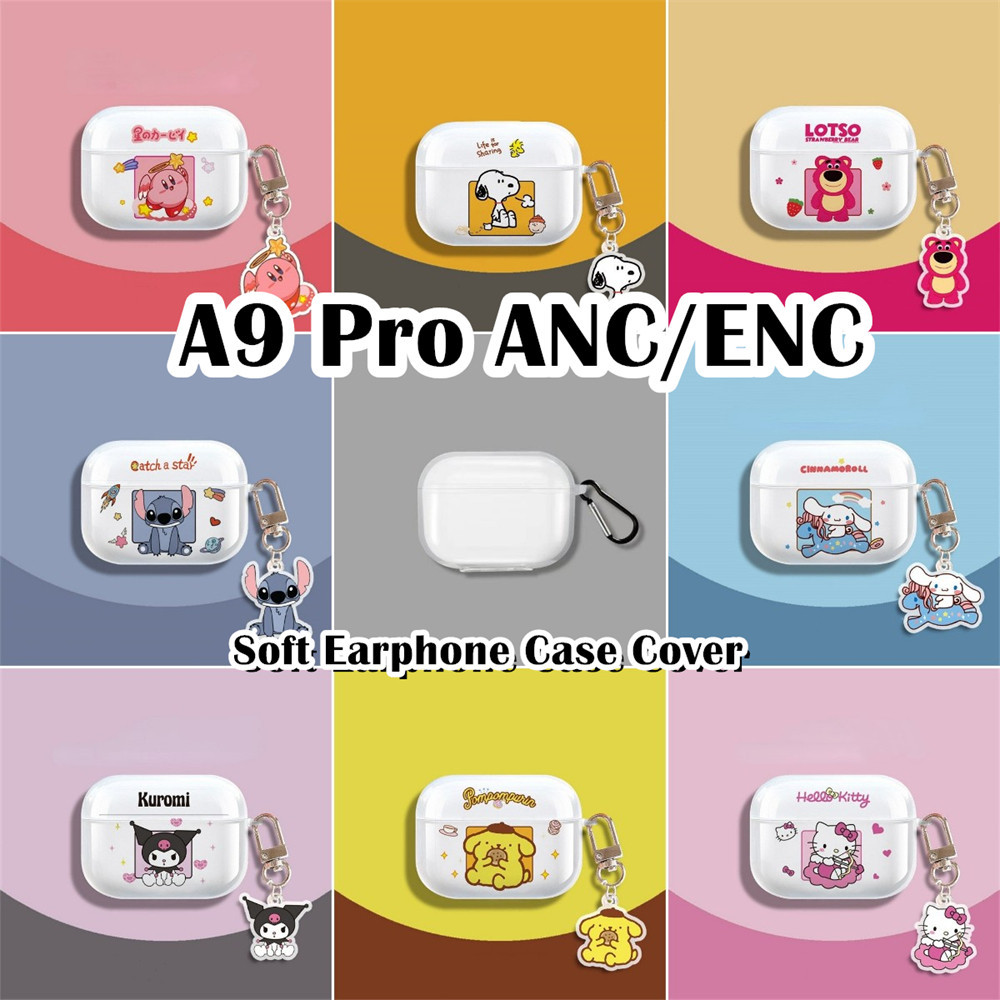 In Stockfor A9 Pro ANC/ENC Case เคสหูฟังการ์ตูนปลอกซิลิโคนอ่อนนุ่มใส