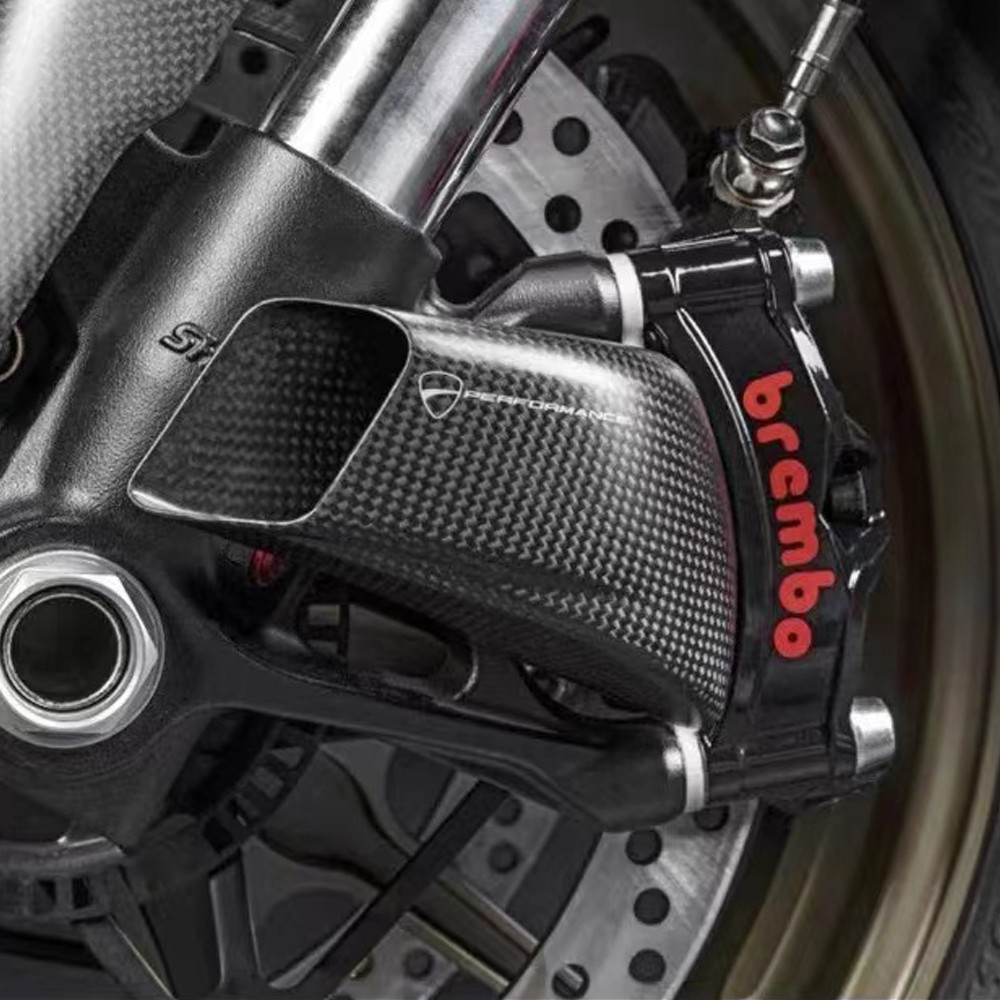 Panigale Street Fighter V4 คาร์บอนไฟเบอร์ 100 มม.Caliper Heat Sink ฝาครอบท่ออากาศเบรค Cooling