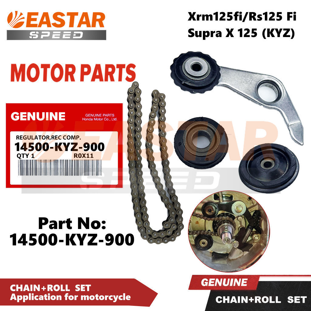 โซ่ราวลิ้น ยางกด ยางกลิ้ง ตัวกดโซ่ Wave125i เวฟ125iปลาวาฬ Msx125 โซ่ราวลิ้น125 14500-KYZ-900 Xrm125fi/Rs125 Fi Supra X 125 (KYZ) ตัวปรับความตึงโซ่ไทม์มิ่งสําหรับ โซ่+ม้วนชุด