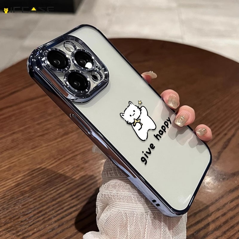 สําหรับ Huawei Nova Y91 Y90 Y71 Y70 Plus Y61 7 5 5i Pro 6 SE 7i 5T 4 4e 3 3i เคสโทรศัพท์คู่น่ารักสายสุนัขสุนัขลูกสุนัขแมวการ์ตูนชุบโปร่งใสปลอกนุ่มกรณีฝาครอบ