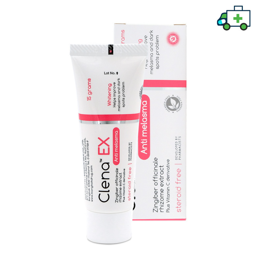 Clena EX Anti Melasma คลีน่า เอ็กซ์ แอนตี้ เมลาสม่า พลัส วิตามินซี ครีมบำรุงผิวหน้า ไม่มีสเตรียรอยด์ 15 g. [Plife]
