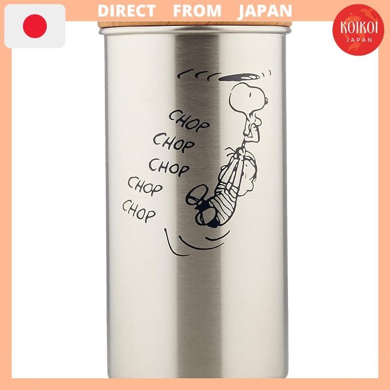 Daiseiken Seihan PEANUTS Snoopy Stainless Canister Silver Φ8.3×H16cm PG-2501