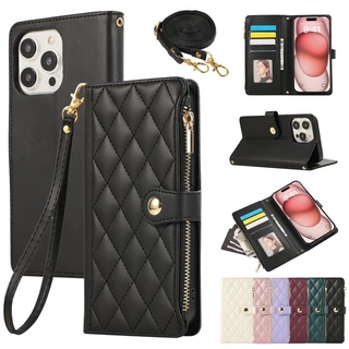 เคสโทรศัพท์ เคส การ์ดสําหรับ iPhone16 17 Pro Max เคสโทรศัพท์กระเป๋าใส่เหรียญกรณีหนังสําหรับ iPhone 15 Pro Max 14 Pro Max 13 pro max 12 11 promax 17 Air Case 14 15 16 Plus สายคล้อง