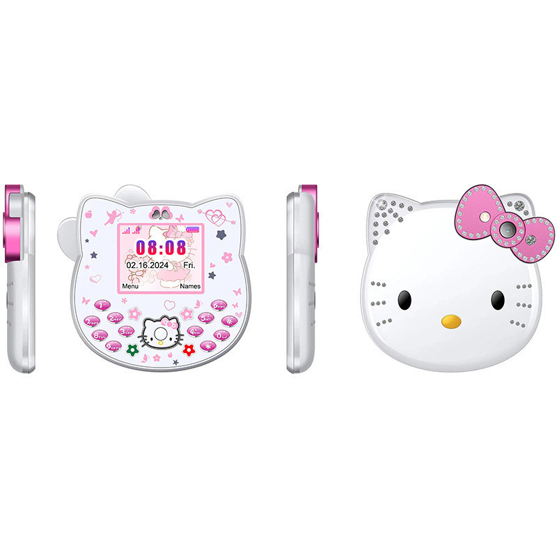 Kawaii Hello Kitty Taiml มินิโทรศัพท์ I168 การ์ตูนน่ารักรูปโทรศัพท์มือถือวันเกิดอะนิเมะสาวของเล่นเด็กสําหรับของขวัญเด็ก