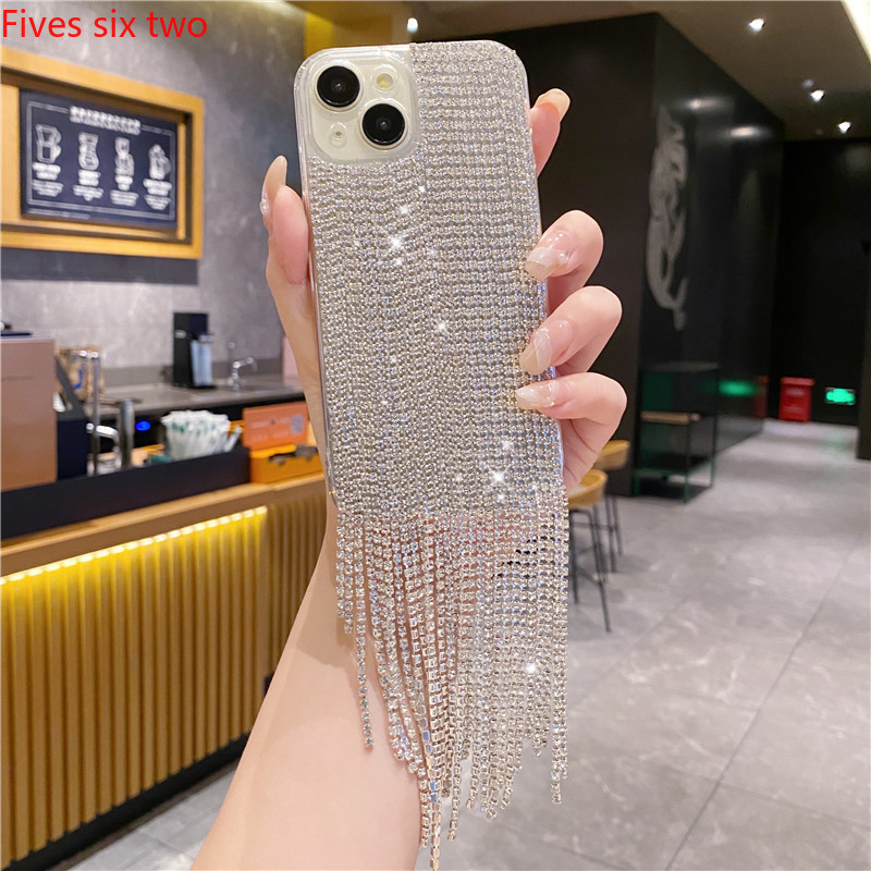 SAMSUNG หรูหราเกาหลีglitter Rhinestoneพู่เงาสําหรับSamsung S24 S23 Plus S22 S21 S20 FE S10 S9 S8 หมายเหตุ 20 UltraฝาครอบFunda