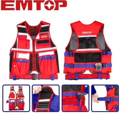 EMTOP เสื้อกั๊ก เสื้อใส่เครื่องมือช่าง รุ่น ETVT1701 (Tool Vest) เสื้อเครื่องมือ เสื้อช่าง คุณภาพดี