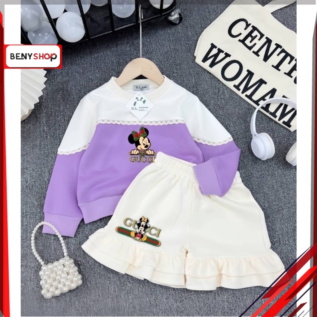 ชุดเด็กเสื้อแขนยาว+กางเกงขาสั้น เนื้อผ้าคอตตอน มี5สี ชมพู,โอรส,ม่วง,เขียว,น้ำตาล ไซส์S,M,L,XL น้ำหนั