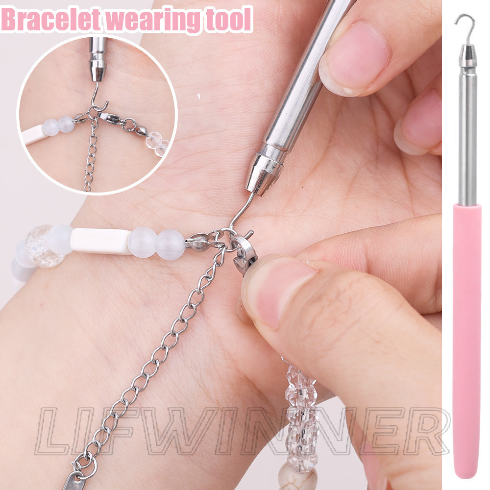 ที่เปิดเสน่ห์แบบยืดหดได้ - ช่วยเหลือการสวมใส่เครื่องประดับง่าย - สแตนเลส, แบบพกพา - เครื่องมือผู้ช่วยสร้อยข้อมือ ทําเอง - สร้อยคอที่รัด