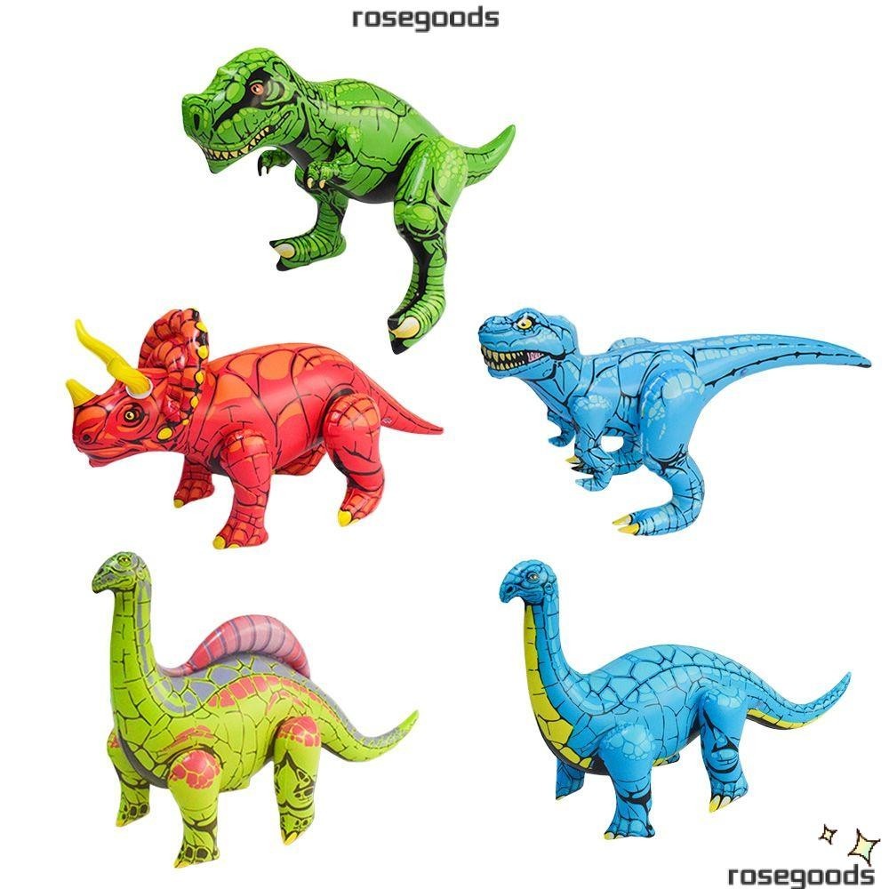 Rose ไดโนเสาร์เป่าลมสมจริงเด็กของขวัญ PVC ของเล่นเป่าลม