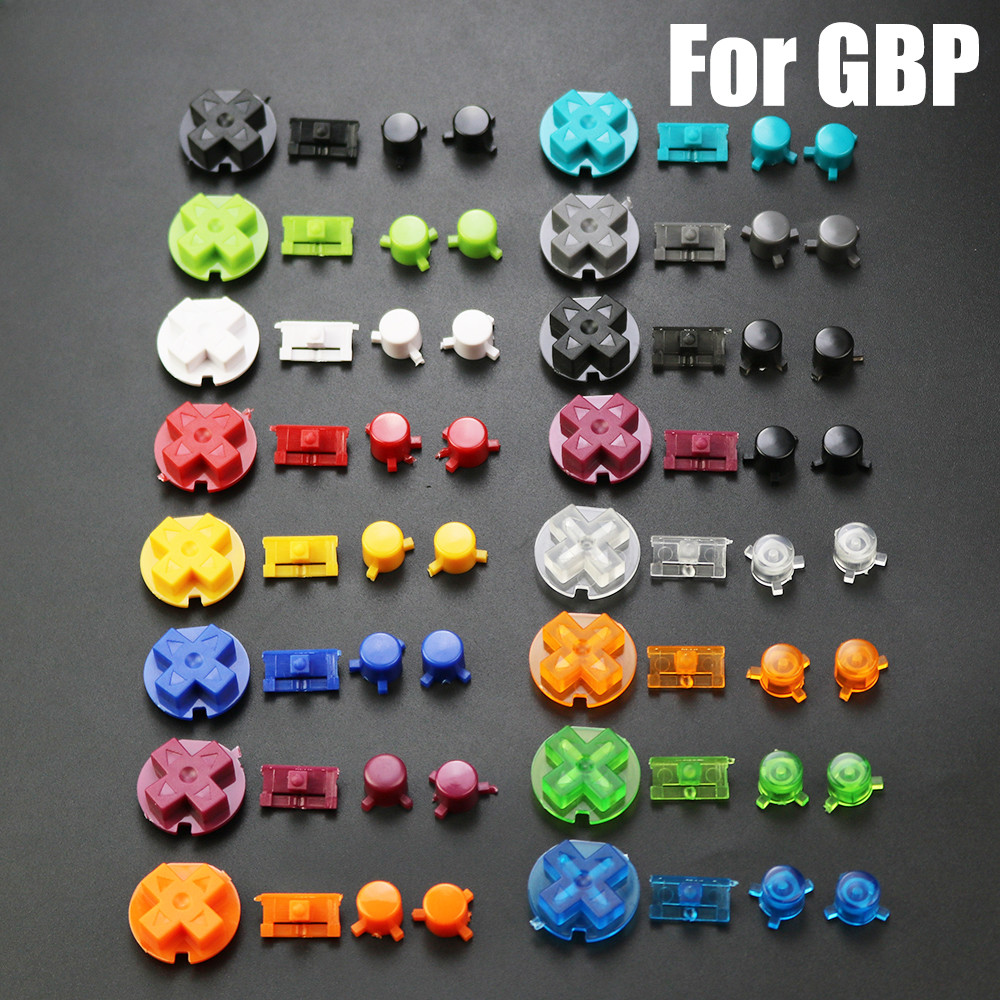 1 ชุดปุ่มสีสันสดใสสําหรับเกมบอย GBP คอนโซลปุ่มปิด AB ปุ่ม D แผ่น